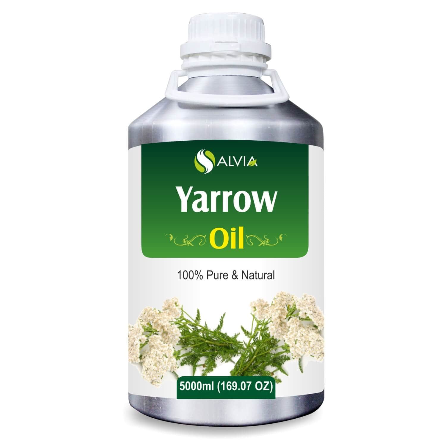 Salvia Natural Essential Oils 5000ml Yarrow Oil (Achillea Millefolium) 100% Natural Essential Oil Diminishes Scars, Astringent, Heals Skin, Pain-Relieving Properties, Expectorant & More